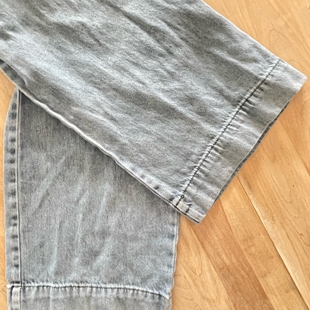 Just Black Denim Jeans 27 Wide Leg Pleated Cuffed Light Wash JBD - Picture 6 of 13